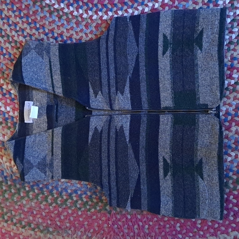 Vintage Northern Isles Wool Nordic Zip front Vest w/ pockets SZ M